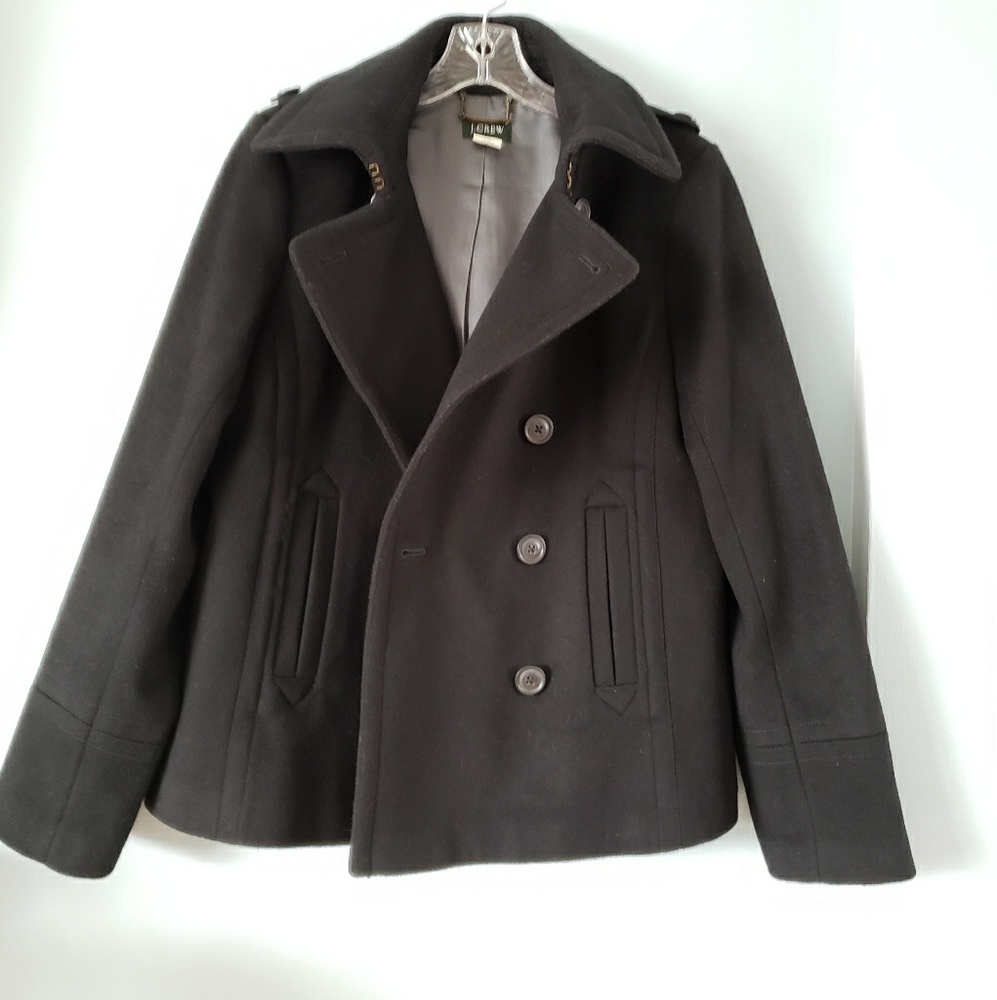 🖤 J. Crew classic black wool pea coat 🖤